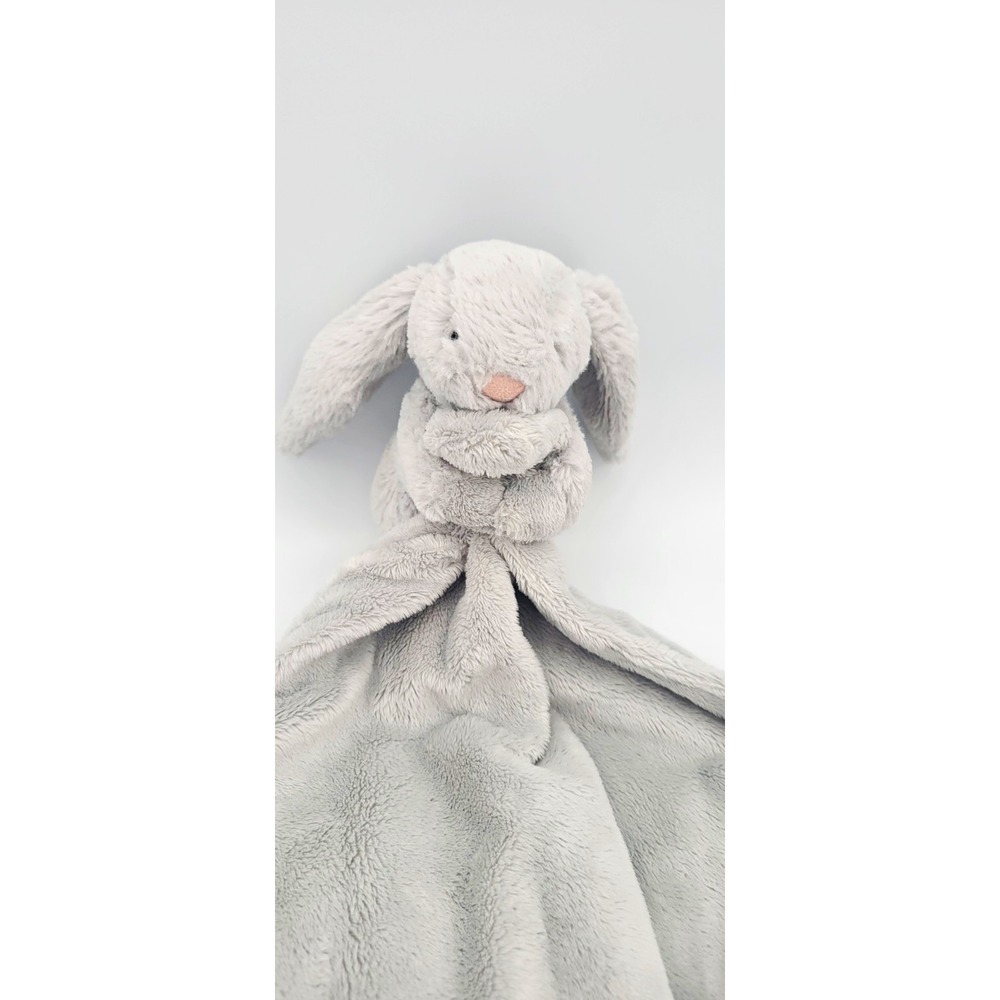 Jellycat Baby Bunny Lovey Gray Plush Security Blanket Soother Small 2024